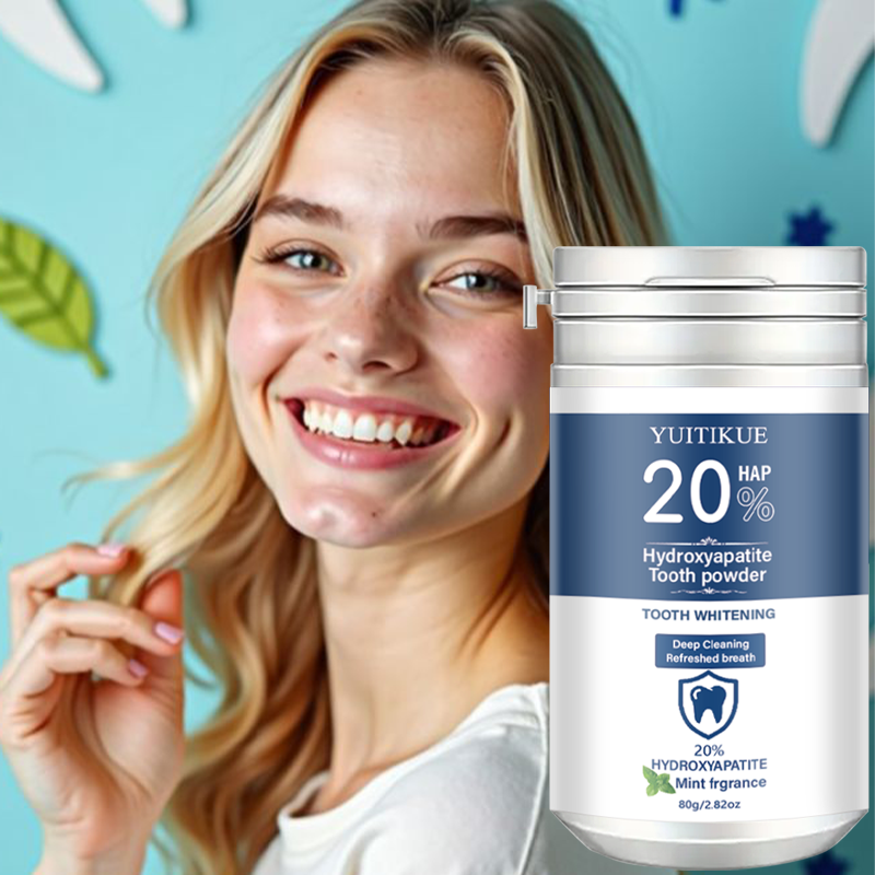 Teeth Whitening Results - Yuitikue 20% Hydroxyapatite Tooth Powder, Mint