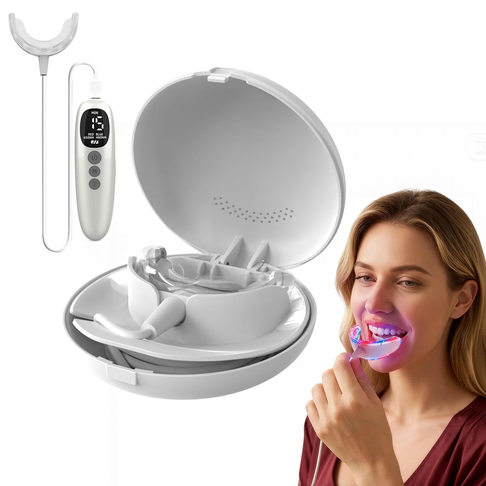 Teeth Whitening With Trays - Teeth Whitening Kit 18 Diode RED+Blue