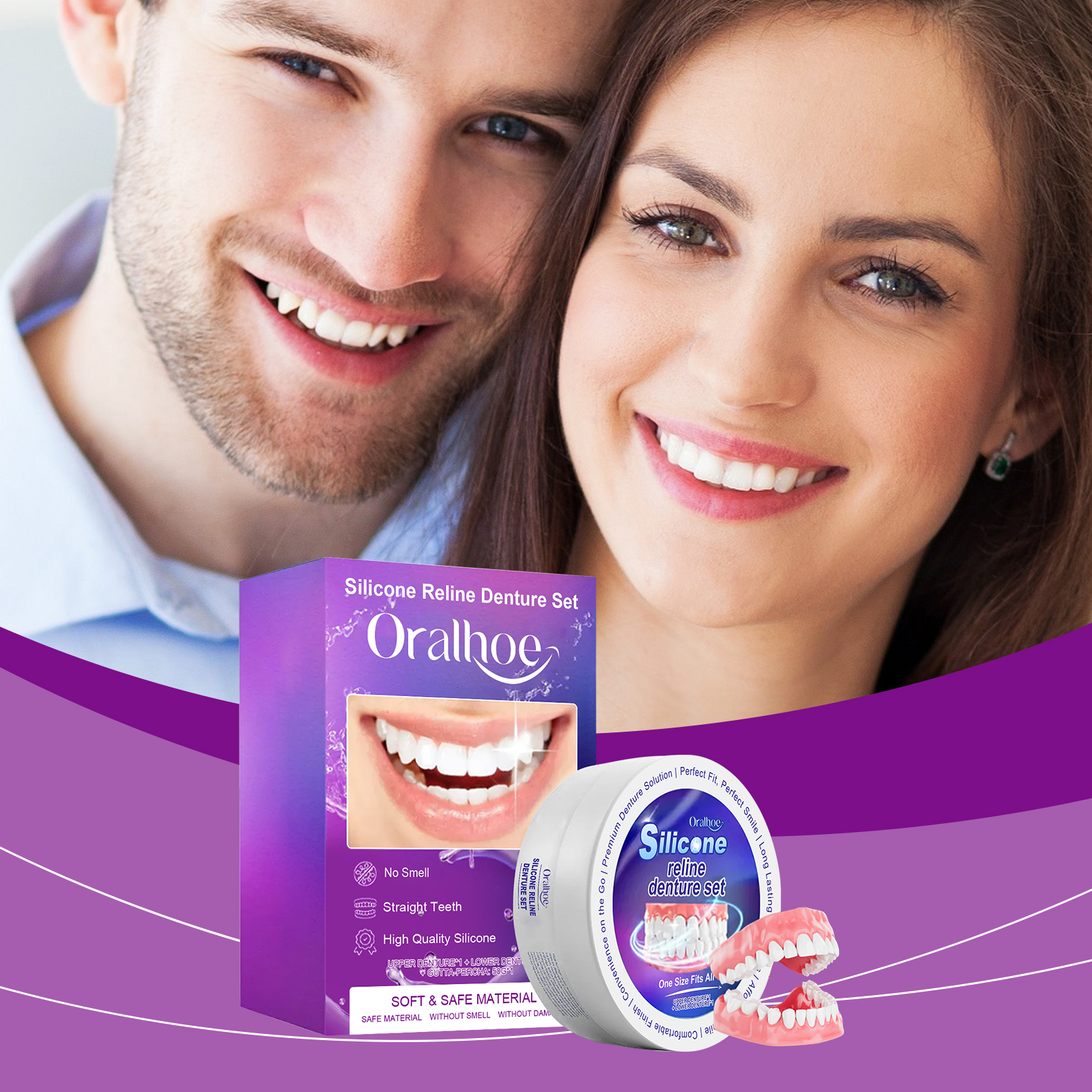 Teeth Whitening For Braces - Silicone Denture Set Fit Temporary Orthodontic