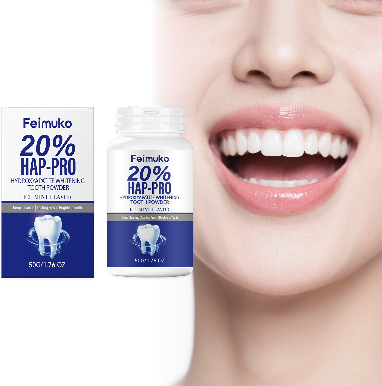 20% Hydroxyapatite Tooth Powde - Teeth Whitening Results avaliação e preço