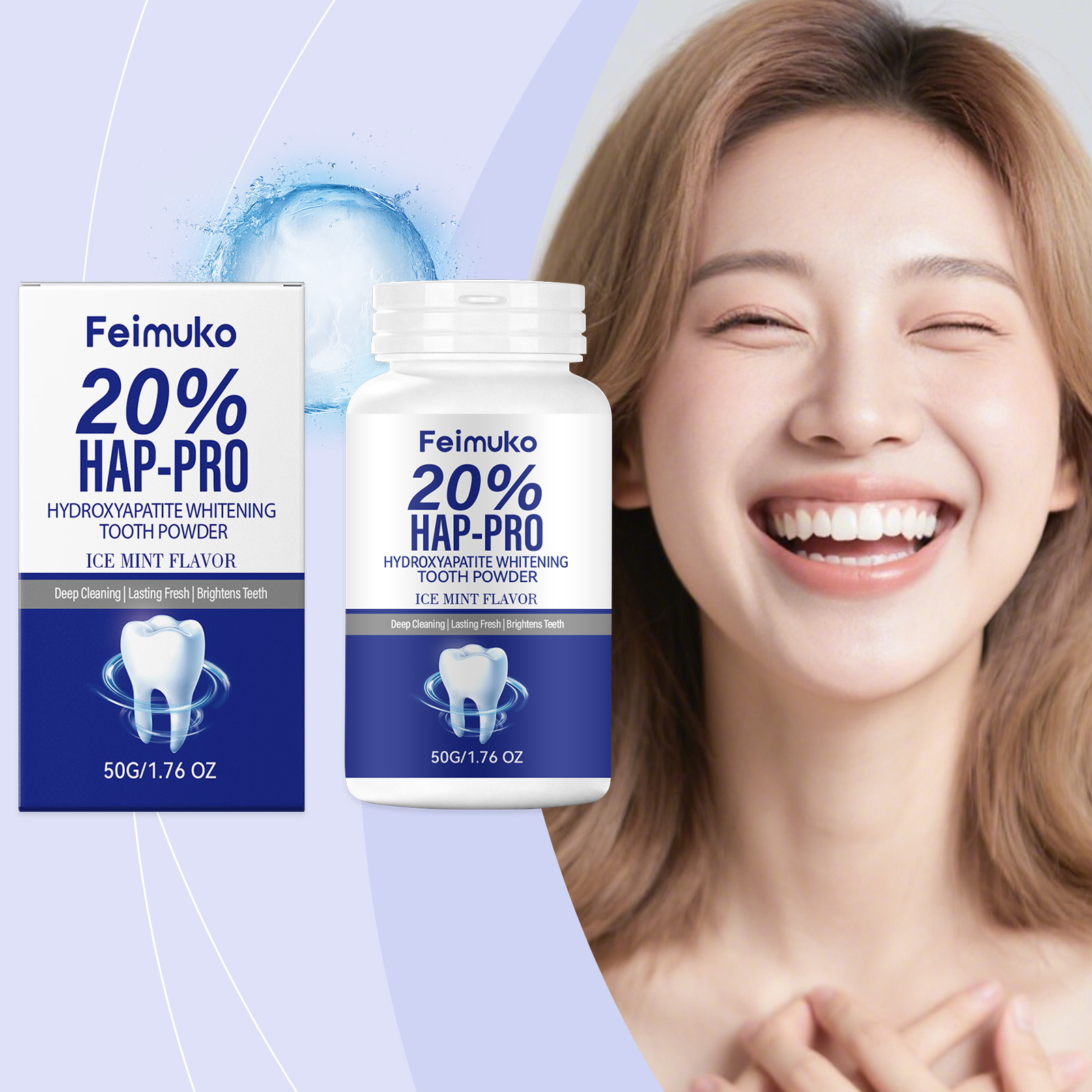 20% Hydroxyapatite Tooth Powde - Teeth Whitening Results avaliação e preço