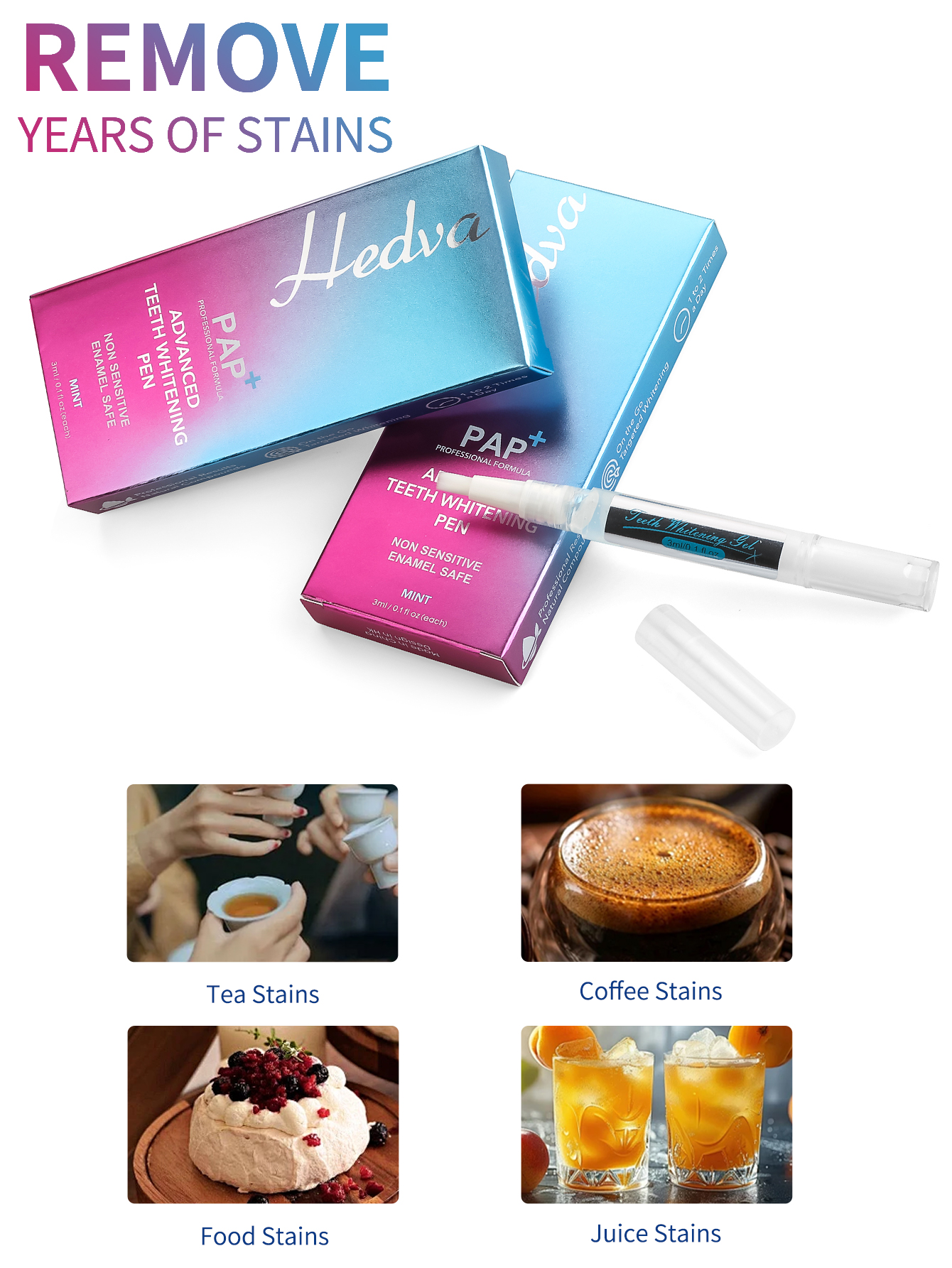 Hedva PAP+ Teeth Whitening Pen - Teeth Whitening Results avaliação e preço