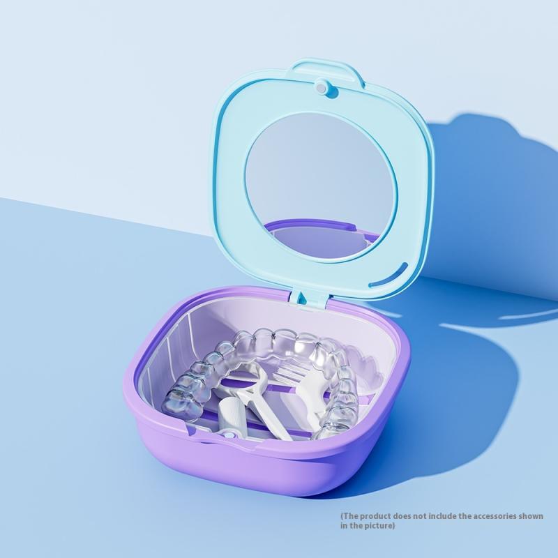 Retainer Case With Drain Baske - Teeth Whitening For Braces avaliação e preço