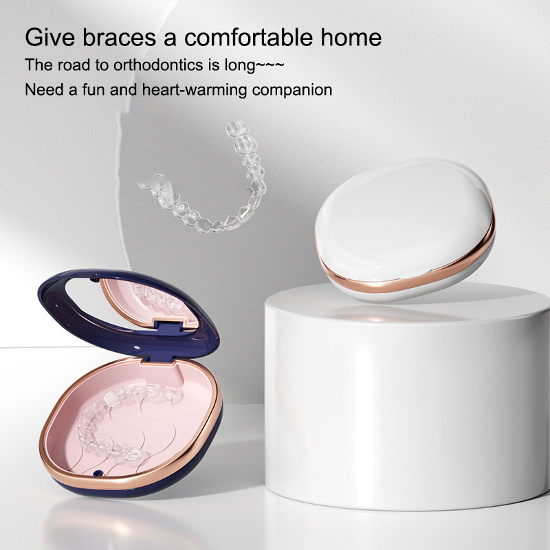 Fashion Braces Case with Mirro - Teeth Whitening For Braces avaliação e preço