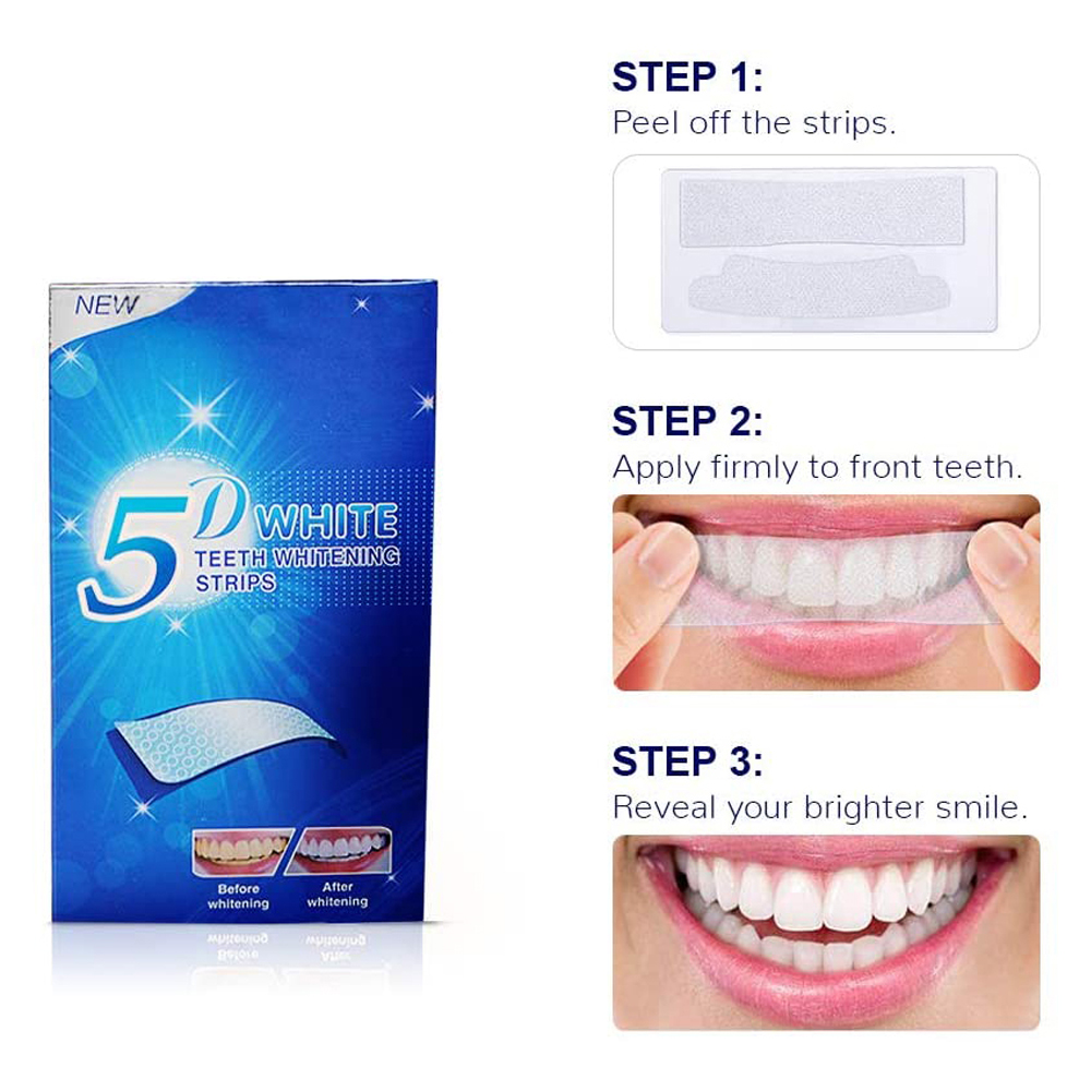 5D White Teeth Whitening Strip - Teeth Whitening Results avaliação e preço